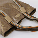 GUCCI GG Crystal Sherry Line Tote Bag Coated Canvas Gold 189669 Auth 204321A-6