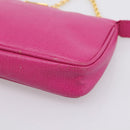 FENDI Accessory Pouch Leather Pink Gold Auth 204323A-10