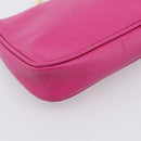 FENDI Accessory Pouch Leather Pink Gold Auth 204323A-11