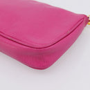 FENDI Accessory Pouch Leather Pink Gold Auth 204323A-12