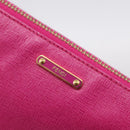 FENDI Accessory Pouch Leather Pink Gold Auth 204323A-16