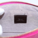 FENDI Accessory Pouch Leather Pink Gold Auth 204323A-17