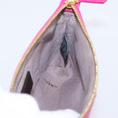 FENDI Accessory Pouch Leather Pink Gold Auth 204323A-19