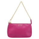 FENDI Accessory Pouch Leather Pink Gold Auth 204323A-2