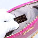 FENDI Accessory Pouch Leather Pink Gold Auth 204323A-22