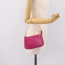 FENDI Accessory Pouch Leather Pink Gold Auth 204323A-23