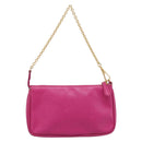 FENDI Accessory Pouch Leather Pink Gold Auth 204323A-3