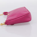 FENDI Accessory Pouch Leather Pink Gold Auth 204323A-4