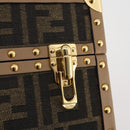 FENDI Zucca Canvas Vanity Trunk Hand Bag Leather Black Brown Auth 204326SAM-25