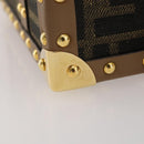 FENDI Zucca Canvas Vanity Trunk Hand Bag Leather Black Brown Auth 204326SAM-8