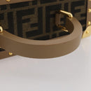 FENDI Zucca Canvas Vanity Trunk Hand Bag Leather Black Brown Auth 204326SAM-9