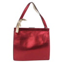Miu Miu Hand Bag Leather Red Silver Auth 204327-13