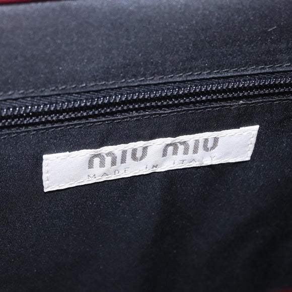 Miu Miu Hand Bag Leather Red Silver Auth 204327