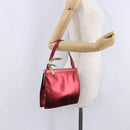 Miu Miu Hand Bag Leather Red Silver Auth 204327-29