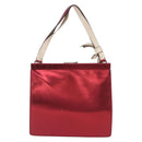 Miu Miu Hand Bag Leather Red Silver Auth 204327-3