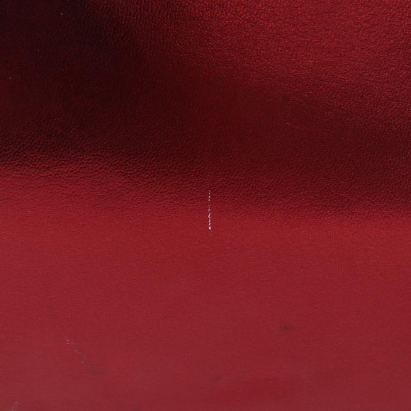 Miu Miu Hand Bag Leather Red Silver Auth 204327