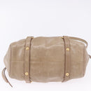 Miu Miu Hand Bag Vitellolux 2way Beige Gold Auth 204328V-12