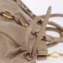 Miu Miu Hand Bag Vitellolux 2way Beige Gold Auth 204328V-17