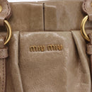 Miu Miu Hand Bag Vitellolux 2way Beige Gold Auth 204328V-19