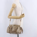 Miu Miu Hand Bag Vitellolux 2way Beige Gold Auth 204328V-26
