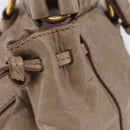 Miu Miu Hand Bag Vitellolux 2way Beige Gold Auth 204328V-6