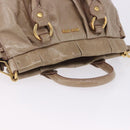 Miu Miu Hand Bag Vitellolux 2way Beige Gold Auth 204328V-7