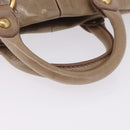 Miu Miu Hand Bag Vitellolux 2way Beige Gold Auth 204328V-8