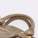 Miu Miu Hand Bag Vitellolux 2way Beige Gold Auth 204328V-9