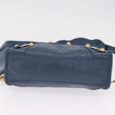 BALENCIAGA Giant Mini cCty Hand Bag Leather 2way Blue Gold 309544 Auth 204329M-13