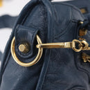 BALENCIAGA Giant Mini cCty Hand Bag Leather 2way Blue Gold 309544 Auth 204329M-18