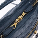 BALENCIAGA Giant Mini cCty Hand Bag Leather 2way Blue Gold 309544 Auth 204329M-21