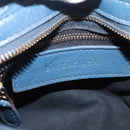 BALENCIAGA Giant Mini cCty Hand Bag Leather 2way Blue Gold 309544 Auth 204329M-23