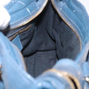 BALENCIAGA Giant Mini cCty Hand Bag Leather 2way Blue Gold 309544 Auth 204329M-25