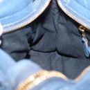 BALENCIAGA Giant Mini cCty Hand Bag Leather 2way Blue Gold 309544 Auth 204329M-26
