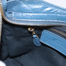 BALENCIAGA Giant Mini cCty Hand Bag Leather 2way Blue Gold 309544 Auth 204329M-27