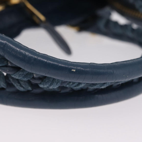 BALENCIAGA Giant Mini cCty Hand Bag Leather 2way Blue Gold 309544 Auth 204329M