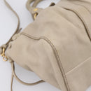Miu Miu Hand Bag Leather 2way Beige Gold Auth 204331V-15