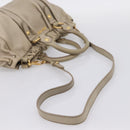 Miu Miu Hand Bag Leather 2way Beige Gold Auth 204331V-9