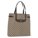 GUCCI GG Supreme Web Sherry Line Tote Bag PVC Beige Gold 39 02 091 Auth 204333-1