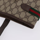 GUCCI GG Supreme Web Sherry Line Tote Bag PVC Beige Gold 39 02 091 Auth 204333-11