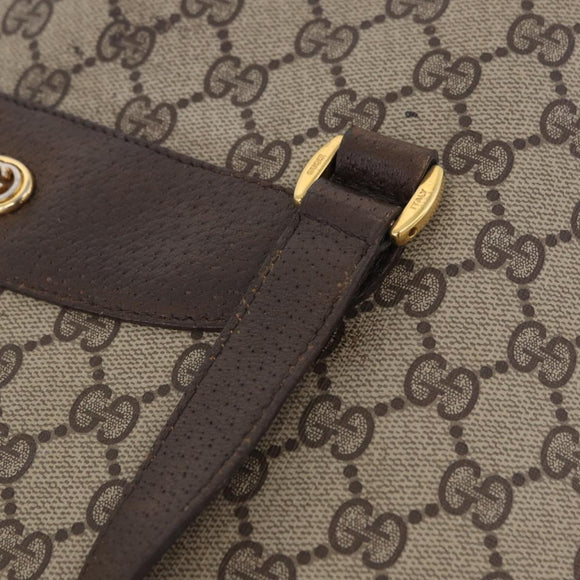 GUCCI GG Supreme Web Sherry Line Tote Bag PVC Beige Gold 39 02 091 Auth 204333
