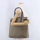 GUCCI GG Supreme Web Sherry Line Tote Bag PVC Beige Gold 39 02 091 Auth 204333-27