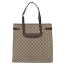 GUCCI GG Supreme Web Sherry Line Tote Bag PVC Beige Gold 39 02 091 Auth 204333-3