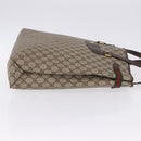GUCCI GG Supreme Web Sherry Line Tote Bag PVC Beige Gold 39 02 091 Auth 204333-5