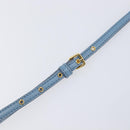 Miu Miu Shoulder Bag Leather Gold Light Blue Auth 204334A-10