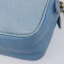 Miu Miu Shoulder Bag Leather Gold Light Blue Auth 204334A-12