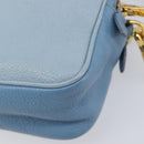 Miu Miu Shoulder Bag Leather Gold Light Blue Auth 204334A-14