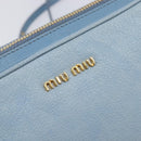 Miu Miu Shoulder Bag Leather Gold Light Blue Auth 204334A-16