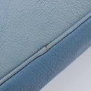 Miu Miu Shoulder Bag Leather Gold Light Blue Auth 204334A-17