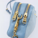 Miu Miu Shoulder Bag Leather Gold Light Blue Auth 204334A-18